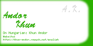 andor khun business card